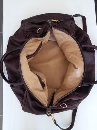 Bolso de viaje de cuero marrón