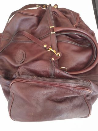 Bolso de viaje de cuero marrón