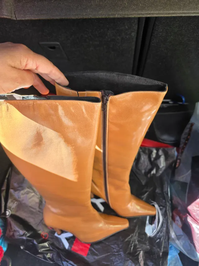 Botas de tacón marrones talla 37