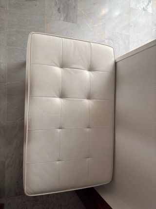 Otomana blanca moderna banco polipiel blanco