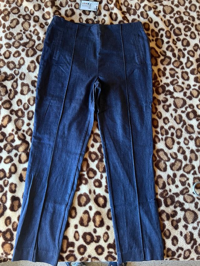 Pantalones elásticos azules