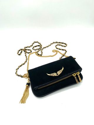 Zadig & Voltaire Rock Nano Bolso Negro Dorado