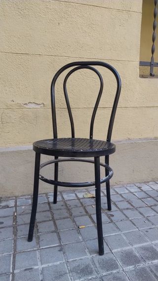 Silla de bar vintage metal negra