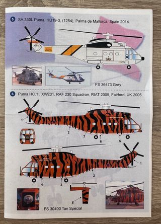 Adesivi per elicotteri Aerospatiale SA-330 Puma