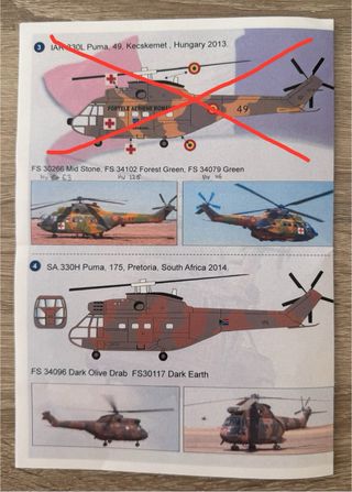 Adesivi per elicotteri Aerospatiale SA-330 Puma