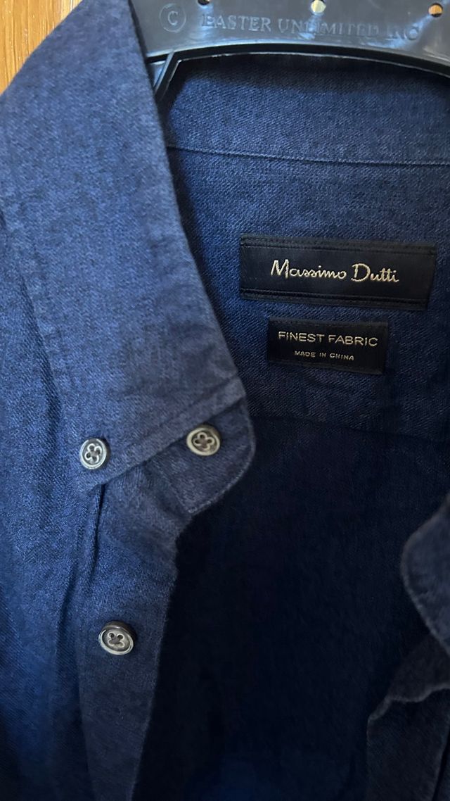 Camisa Massimo Dutti Azul Marino Hombre