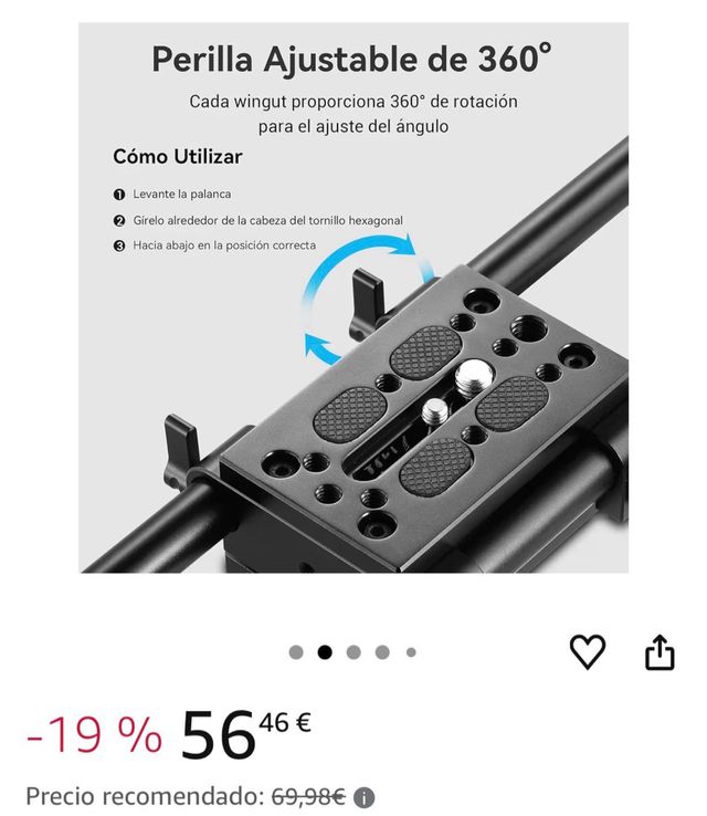 SMALLRIG Placa Base 15mm LWS