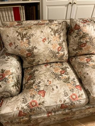 Conjunto de sofá y sillón tapizado