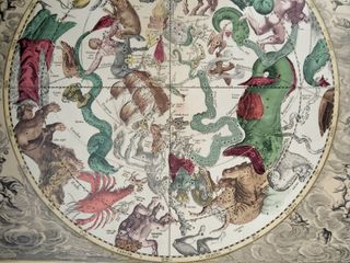 Lámina antigua Harmonia Macrocosmica Sur