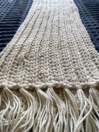 Bufanda 100% Baby Alpaca color hueso beige