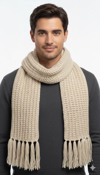 Bufanda 100% Baby Alpaca color hueso beige
