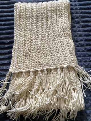 Bufanda 100% Baby Alpaca color hueso beige