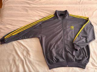 Chaqueta Adidas Vintage Gris y Amarillo