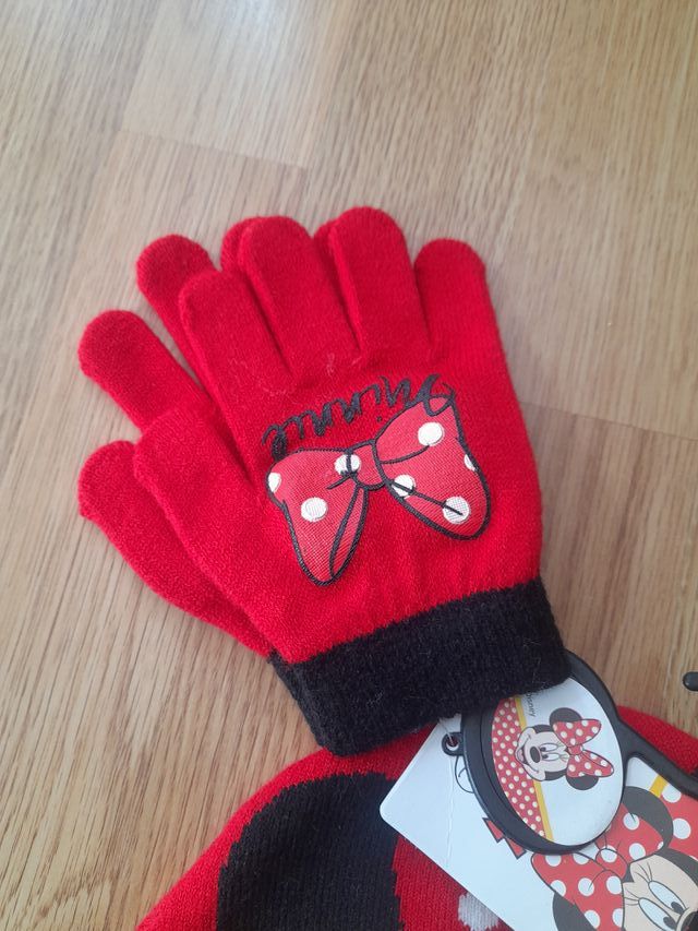 Gorro y Guantes Niña Minnie Mouse