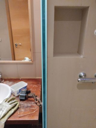 Mampara de ducha fija, estilo panel italiano 