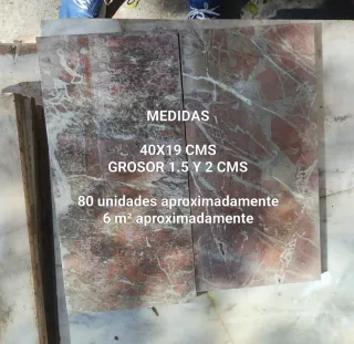 Mármol rojizo 40x19 cm lozas suelo