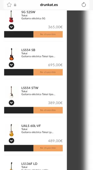 Guitarra Tokai LSS54 SB Sunburst ÚLTIMA OFERTA