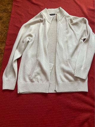 Chaqueta caballero crema cremallera
