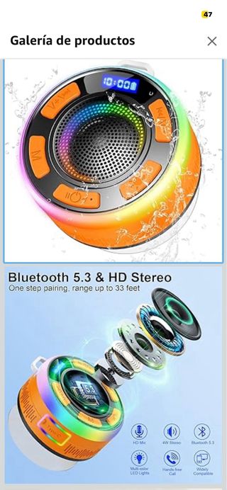 Altavoz Bluetooth 5.3 HD Stereo Acuático