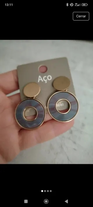 Pendientes Parfois dorados y grises