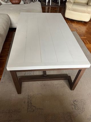 Mesa de centro madera y patas acero