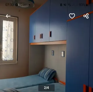 Stanzetta artigianale blu e arancione