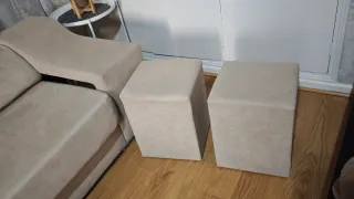 Sofá Chaise Longue Beige Tela