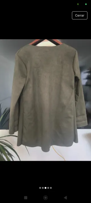 Chaqueta efecto piel sintética verde talla única