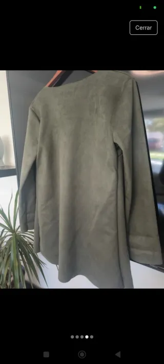 Chaqueta efecto piel sintética verde talla única