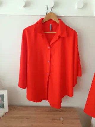 Conjunto Verano Pantalón y Blusón Rojo