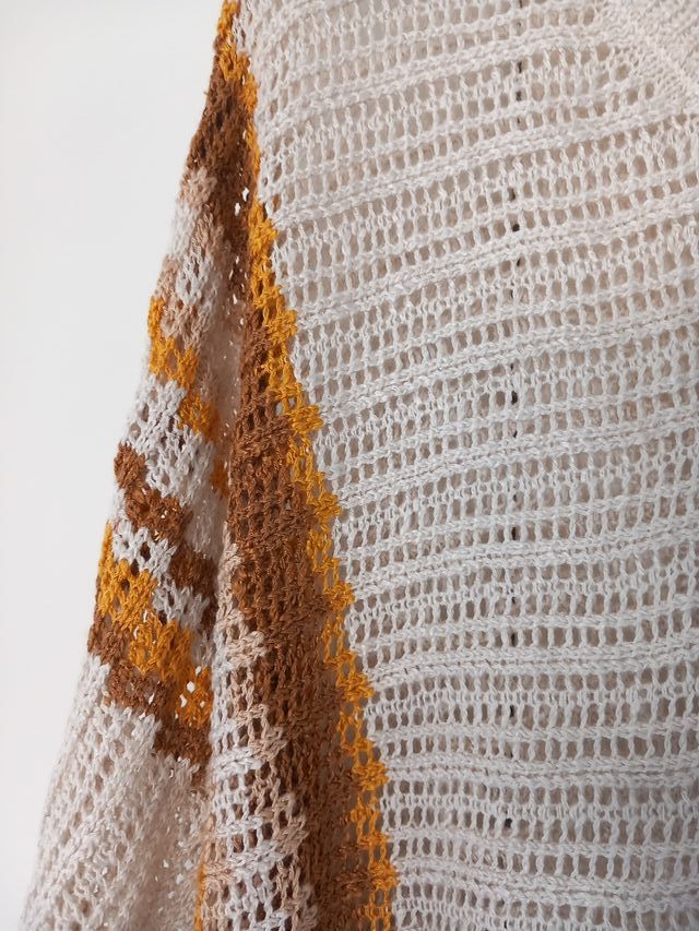 Jersey de punto fino beige multicolor talla única