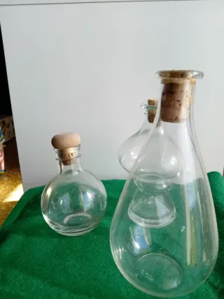 Set 3 Bottiglie Vetro Vintage