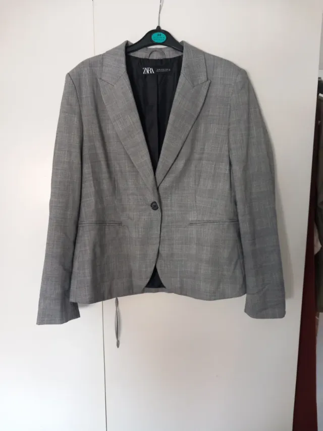 Blazer Zara Gris Talla M