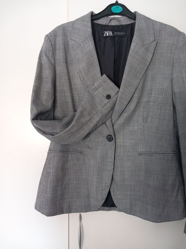 Blazer Zara Gris Talla M