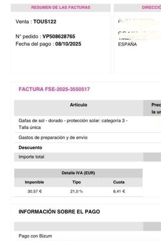 Gafas de sol Tous originales