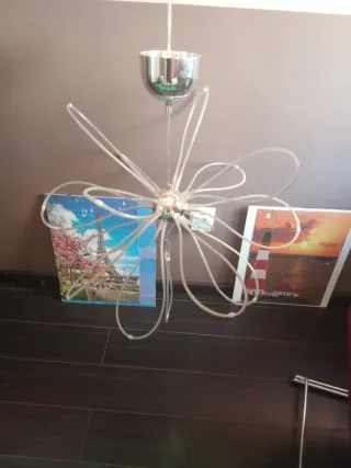 Lámpara Diseño Átomo Plata Transparente