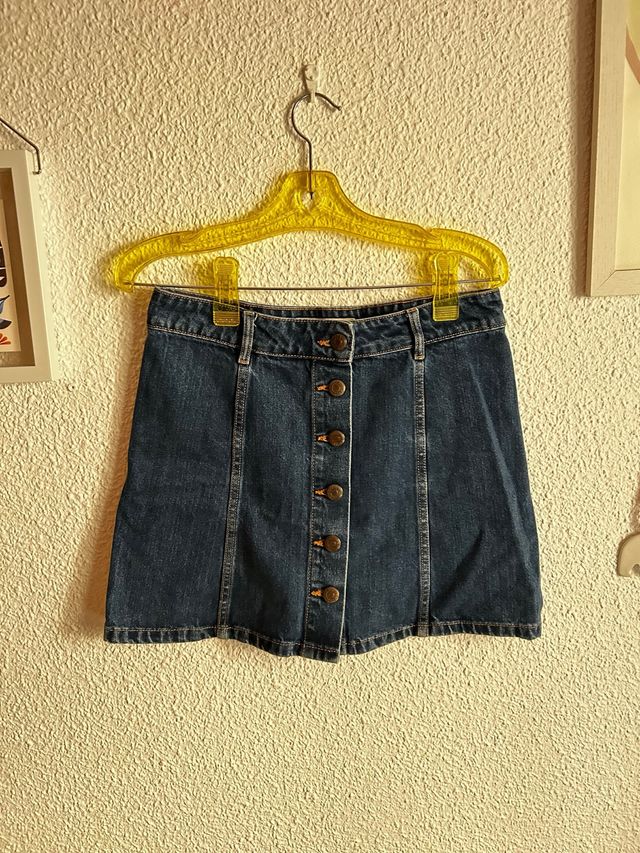 Mini falda vaquera botones