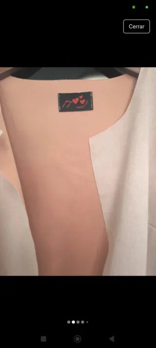 Chaqueta fina ante sintético beige/rosa