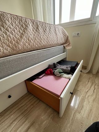 Cama nido blanca con cajones