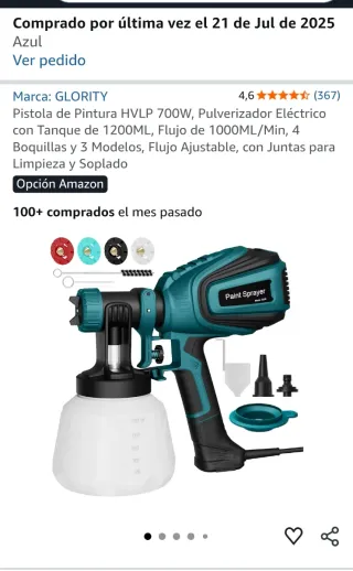 Pistola Pintura HVLP 700W Usada una vez