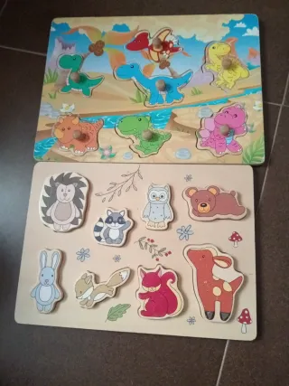 Puzzles de madera animales y dinosaurios
