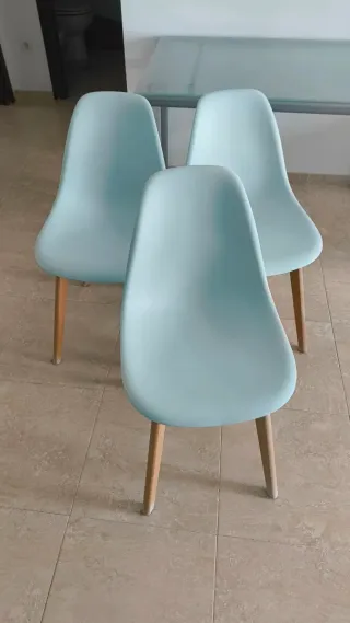 Juego de 3 sillas de comedor modernas