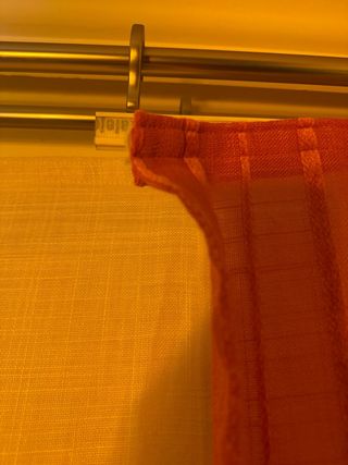 Cortinas tela japonesa naranja y blanco