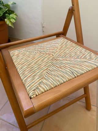 4 Sillas plegables haya ratán