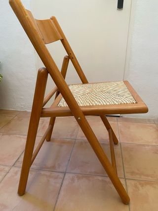 4 Sillas plegables haya ratán