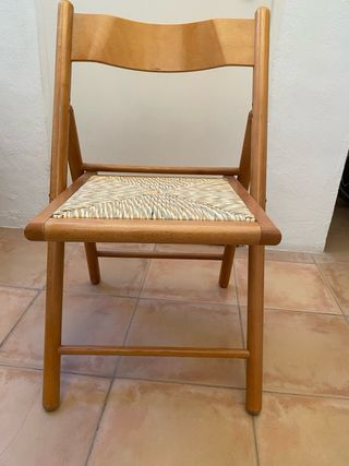 4 Sillas plegables haya ratán