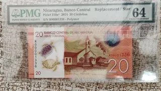 Nicaragua 20 Córdobas 2014 Reposición