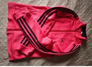 Sudadera Adidas Rosa con Rayas Negras
