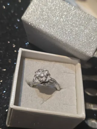 Anillo elegante plata con rosa
