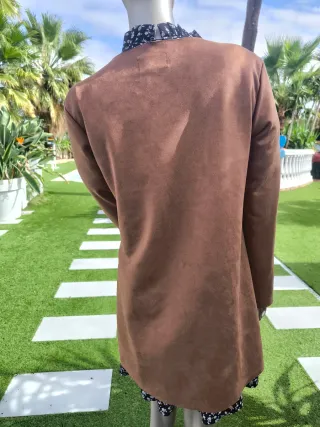 Chaqueta fina ante sintético mujer